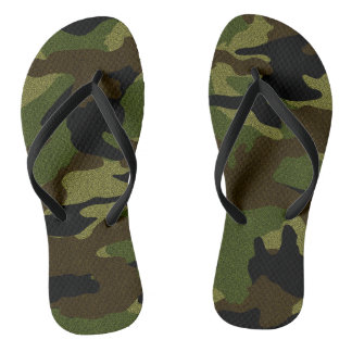 Tongs Camo Vert Camouflage Militaire Motif Flip Flops