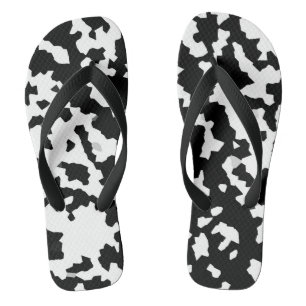 Tongs Camouflage Abstrait Noir Et Blanc Télécharger Et