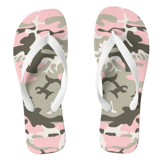 Tongs Camouflage rose et vert, Militaire, Armée (Semelle)