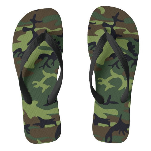 Tongs Camouflage Vert Militaire Motif Flip Flops Adultes (Semelle)