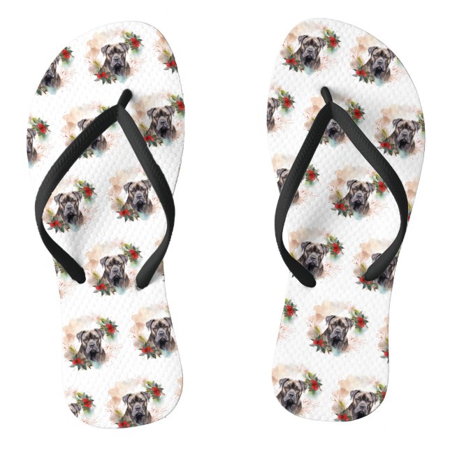 Tongs Cane Corso Christmas Wreath Festive Pup (Semelle)