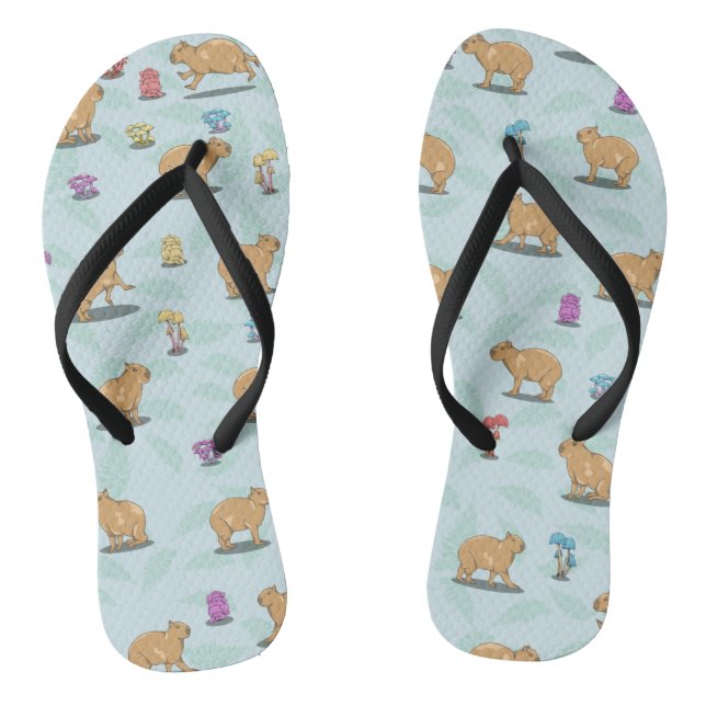 Tongs Capybara et mushroom pattern (Semelle)