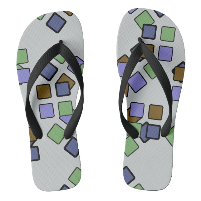 Tongs Carrés diagonaux bleu sur n'importe quelle couleur (Semelle)