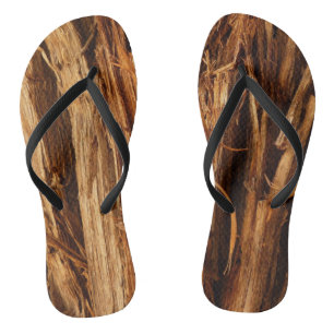 Tongs Cèdre texturé en écorce de bois