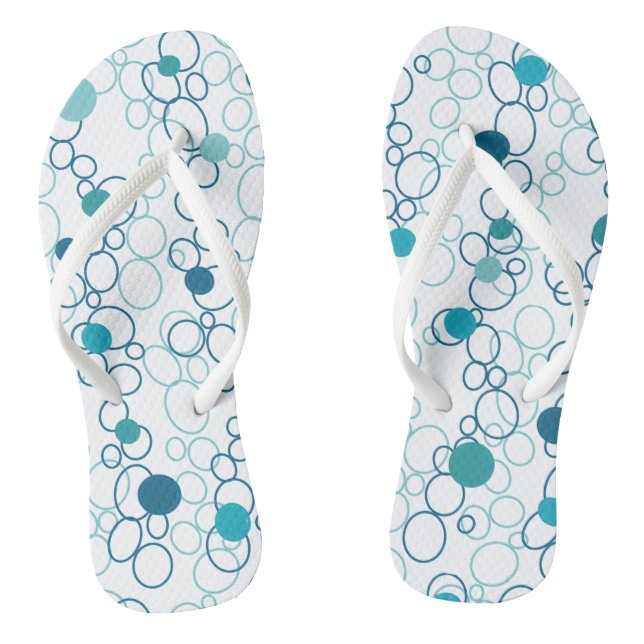 Tongs Cercles Aqua Bleus Points Flip Flops (Semelle)
