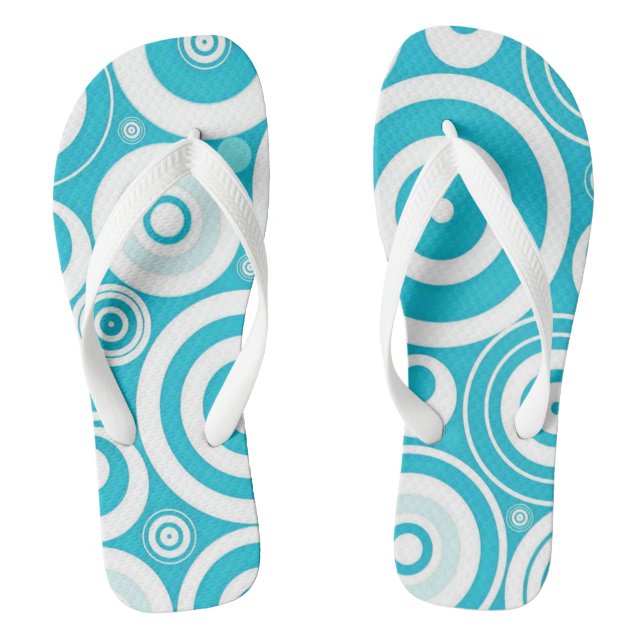 Tongs Cercles blancs et turquoise (Semelle)