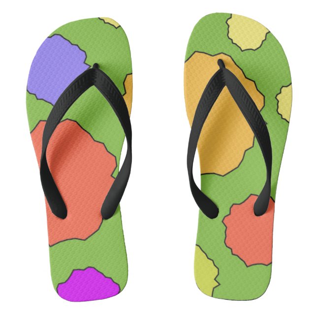Tongs Cercles colorés géométriques funky rétro (Semelle)