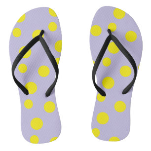 Tongs Cercles jaunes sur motif pourpre