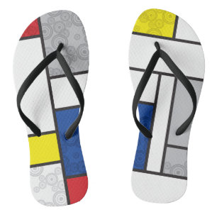 Tongs Cercles Rétro Mondrian Art Mod Minimaliste De Stij
