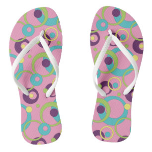 Tongs Cercles Roses Funky