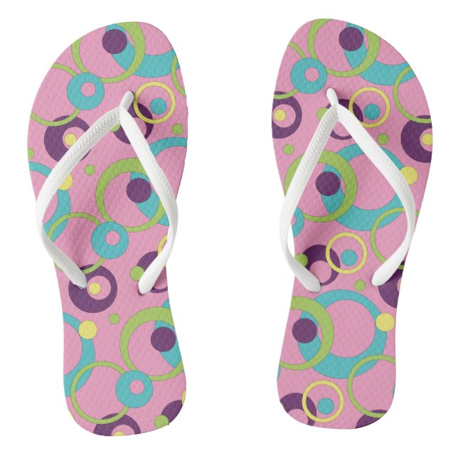 Tongs Cercles Roses Funky (Semelle)