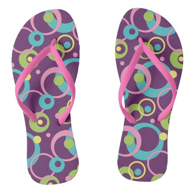 Tongs Cercles Violets Funky (Semelle)
