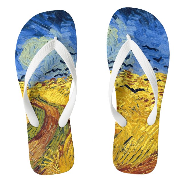Tongs Champ de blé de Van Gogh peinture impressionniste (Semelle)