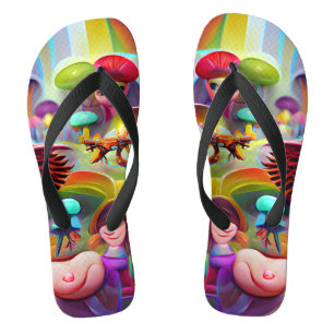 Tongs Champignons et Féeries Flip Flops personnalisés