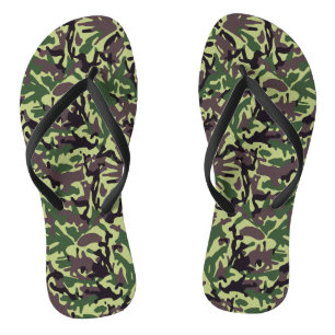 Tongs Chasseurs Motif Camo Vert