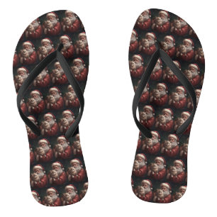 Tongs Chat de Sibérie avec Noël Festif du Père Noël