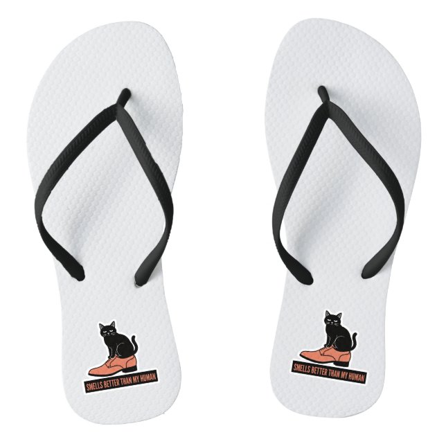 Tongs Chat sarcasique en linogravure dans une chaussure  (Semelle)