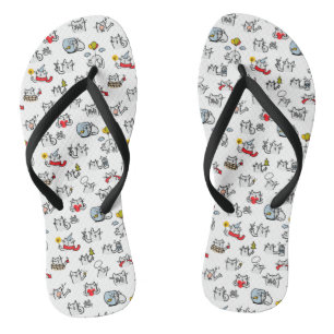 Tongs Chats amusants, lait et magie.