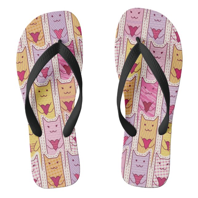 Tongs Chats mignons avec les coeurs affectueux (Semelle)