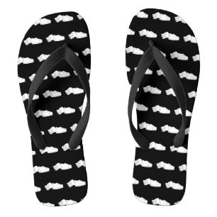 Tongs Chaussure ailée noir & blanc