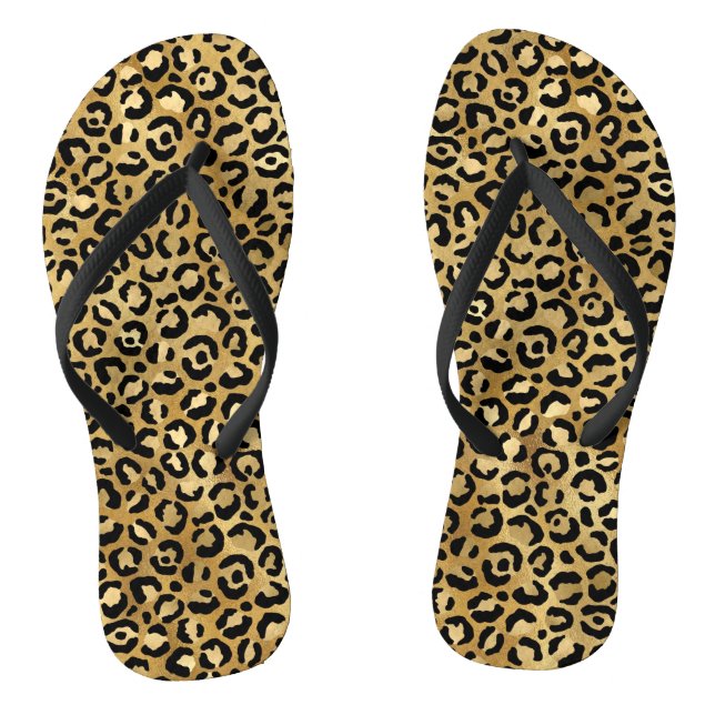 Tongs Chaussures Leopard Or Flip Flops (Semelle)