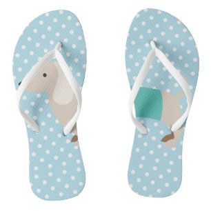 Tongs Chaussures mignonnes de plage de chien de saucisse