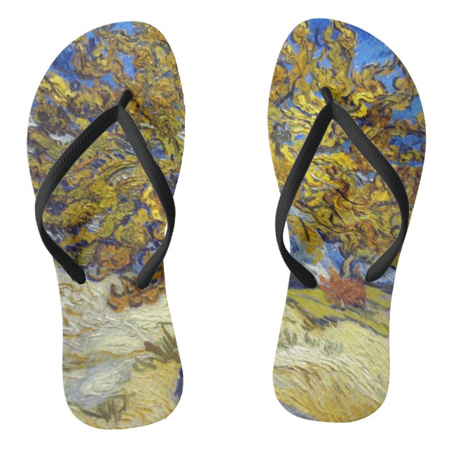 Tongs Chef-d'œuvre d'art du mûrier de Van Gogh (Semelle)
