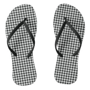 Tongs Chèque de socle noir blanc classique