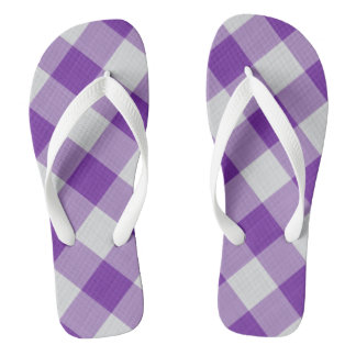 Tongs Chèques violets et blancs Cool Motif classique