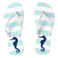 Cheval de mer bleu sur les rayures de menthe