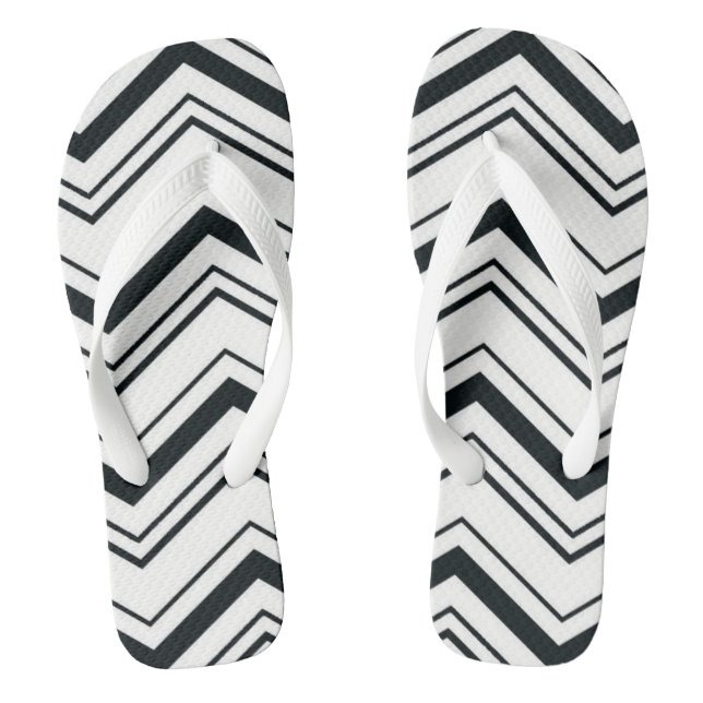 Tongs Chevron blanc et noir (Semelle)