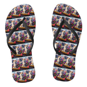 Tongs Chien Akita sur une pagaie : une aventure pittores