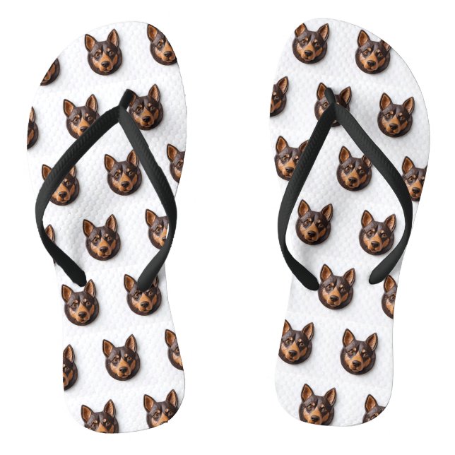 Tongs Chien Kelpie Australien Inspiré 3D (Semelle)