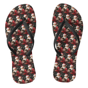 Tongs Chin japonais avec Noël Festif du Père Noël