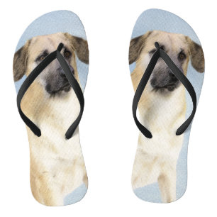Tongs Chinook (Oreilles Laissées) Peinture - Art Chien o