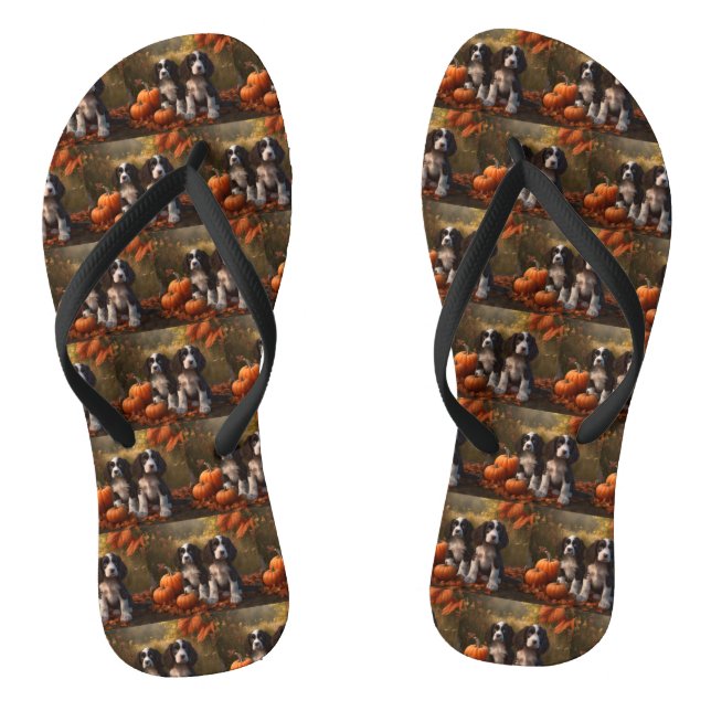 Tongs Chiots Springer Spaniel Délice d'Automne Citrouill (Semelle)