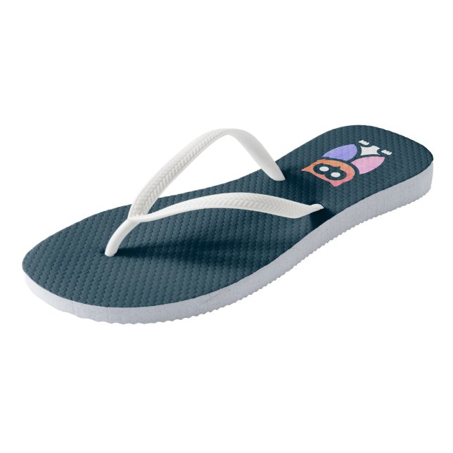 Tongs Chouette de nuit, belle rose violet Abstrait Pop A (Incliné)