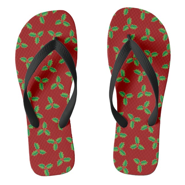 Tongs Christmas Holly Motif (Semelle)