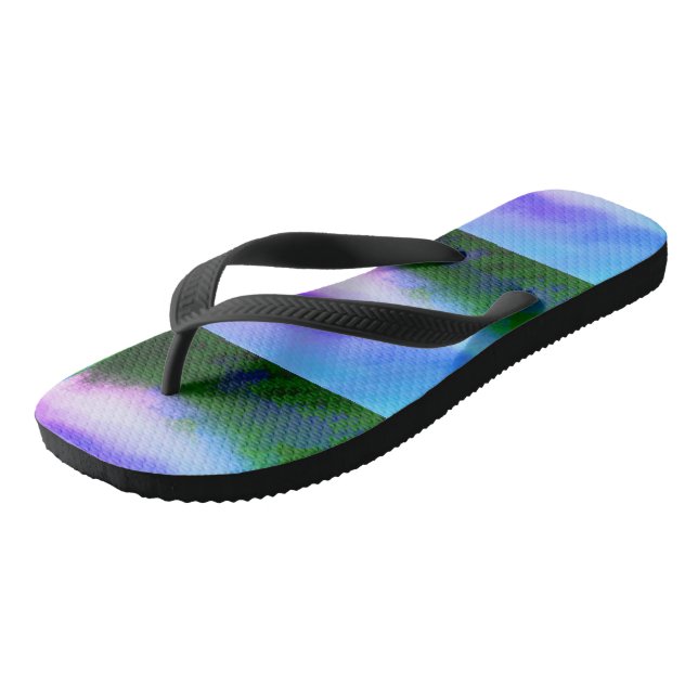 Tongs Ciel Bleu PURPLE VERT Moderne Femme Flip Flops (Incliné)