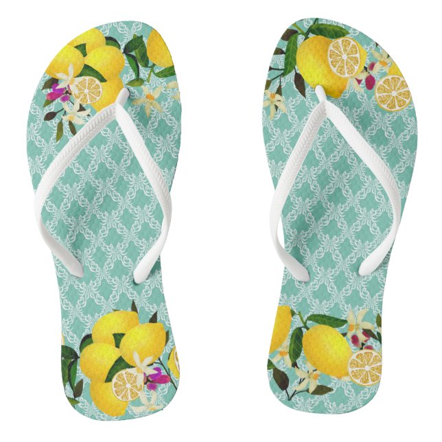 Tongs Citron jours motif aqua Flip Flops (Semelle)