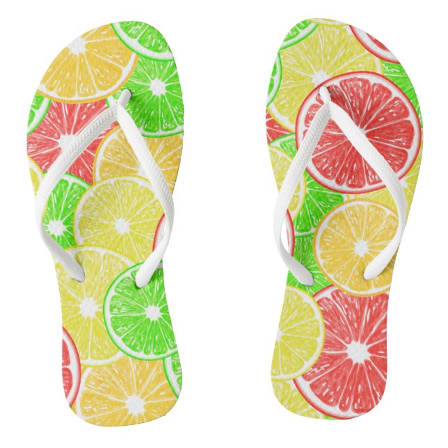 Tongs Citron, orange, pamplemousse et tranches de citron (Semelle)