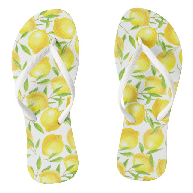 Tongs Citrons et motif feuille (Semelle)