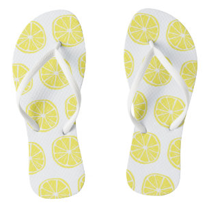 Tongs Citrus Citrus Motif Coloré Jaune Blanc Été