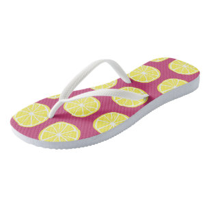 Tongs Citrus Citrus Motif Coloré Jaune rose été