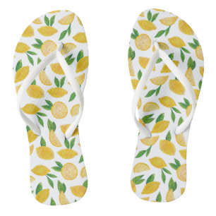 Tongs Citrus Lemon motif méditerranéen