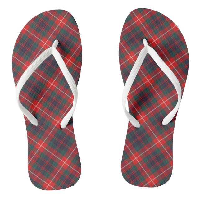 Tongs Clan Fraser de Lovat Tartan Rouge et bleu Plaid (Semelle)