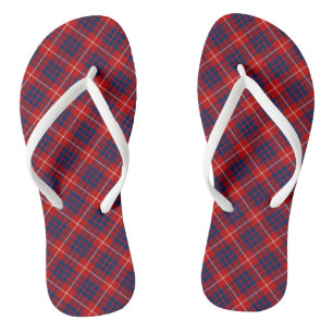 Tongs Clan Hamilton Tartan Rouge et bleu Plaid