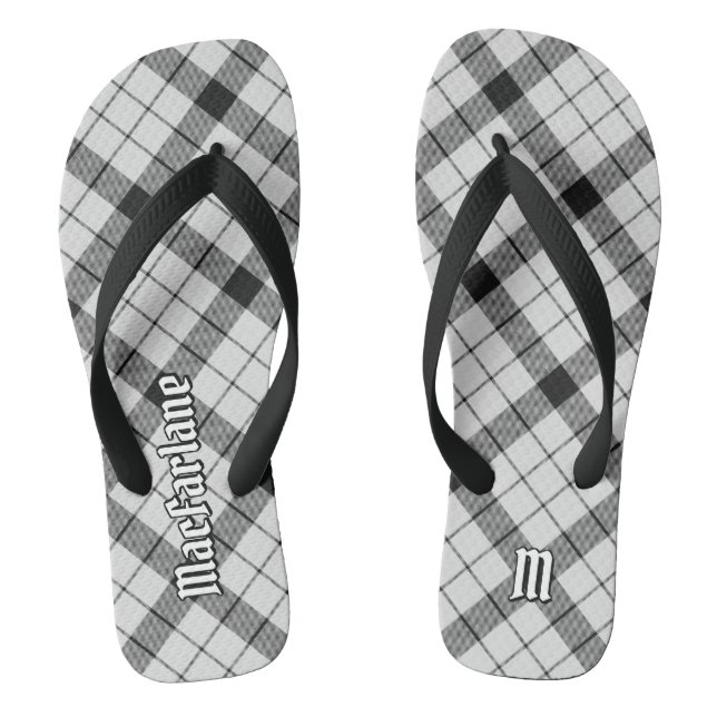 Tongs Clan MacFarlane Tartan noir et blanc (Semelle)