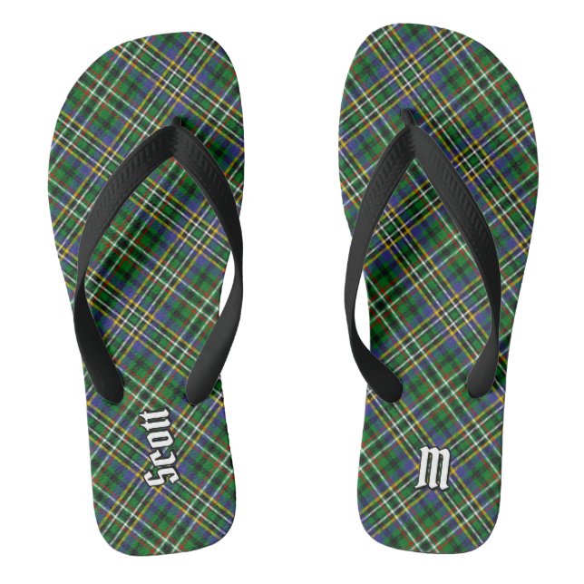 Tongs Clan Scott Green Tartan Flip Flops (Semelle)