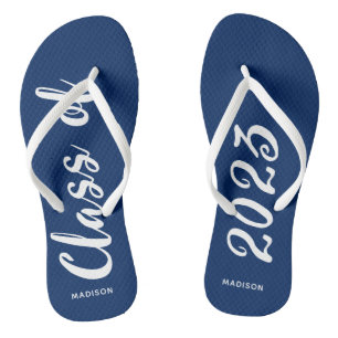 Tongs Classe de 2023 Graduation Bleu Personnalisé